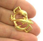 2 Fish Charms, Gold Plated Metal (30x20 mm) G3220