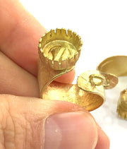 Raw Brass Adjustable Ring  (14mm Blank) , Bezel Settings,Cabochon Base,Mountings G3234