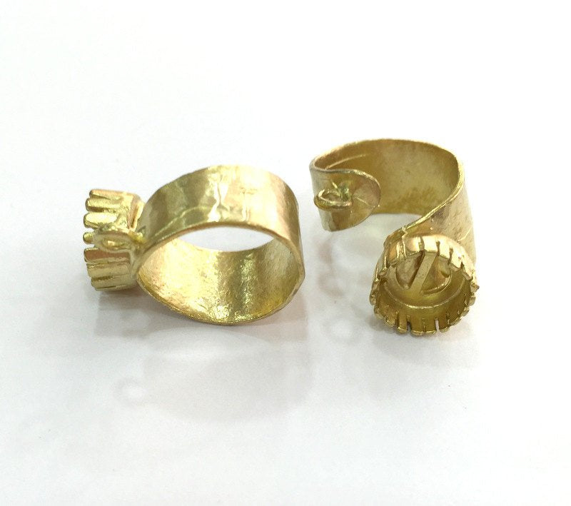 Raw Brass Adjustable Ring  (14mm Blank) , Bezel Settings,Cabochon Base,Mountings G3234
