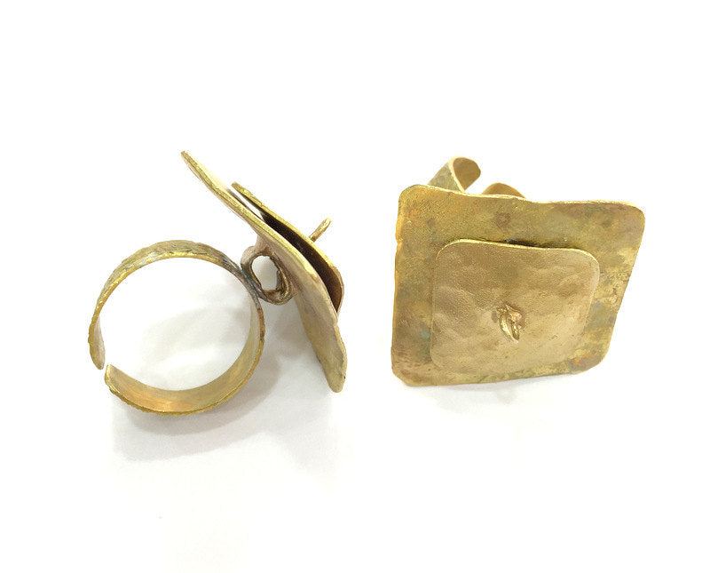 Raw Brass Adjustable Ring Findings G3237