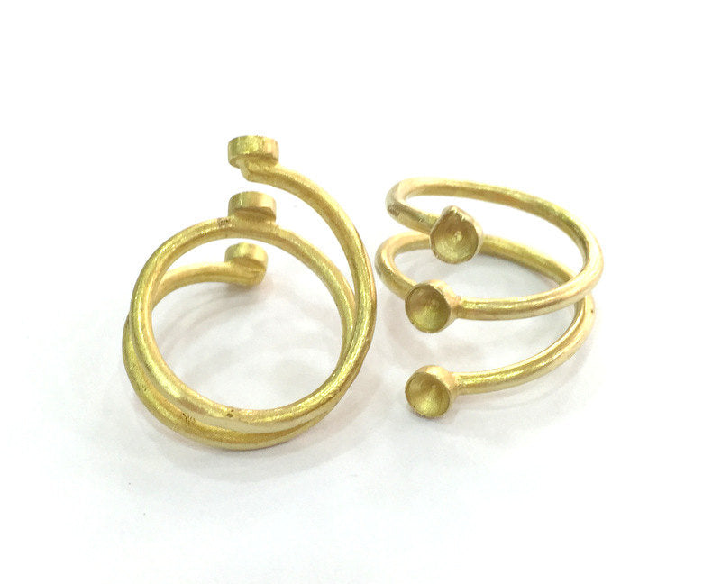 Raw Brass Adjustable Ring Blank ( 4mm blank), Bezel Settings,Cabochon Base,Mountings G3239