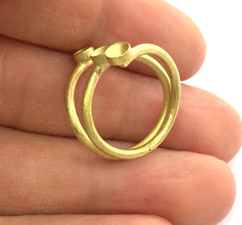 Raw Brass Adjustable Ring Blank ( 4mm blank), Bezel Settings,Cabochon Base,Mountings G3239