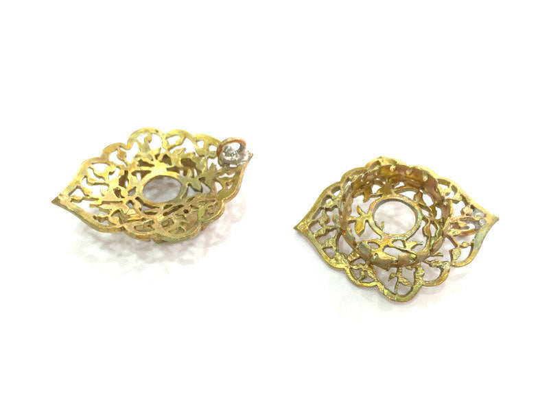 Raw Brass  Bezel Settings,Cabochon Base,Mountings G3230