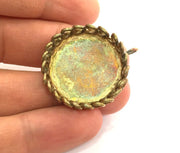 Raw Brass  Bezel Settings,Cabochon Base,Mountings G3231