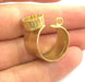 Raw Brass Adjustable Ring  (14mm Blank) , Bezel Settings,Cabochon Base,Mountings G3234