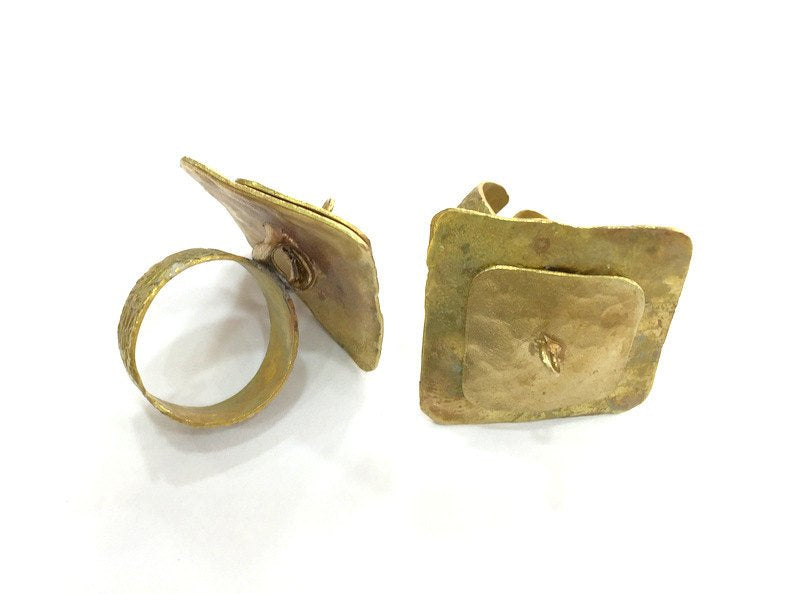 Raw Brass Adjustable Ring Findings G3237