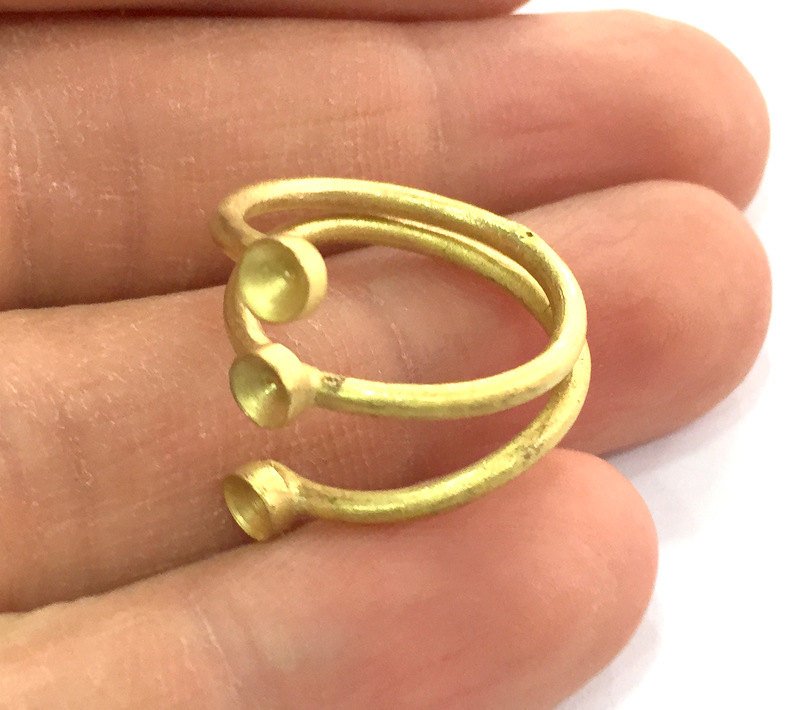 Raw Brass Adjustable Ring Blank ( 4mm blank), Bezel Settings,Cabochon Base,Mountings G3239