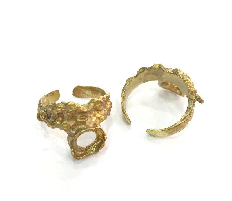 Raw Brass Adjustable Ring (8x6mm Blank)  , Bezel Settings,Cabochon Base,Mountings G3242