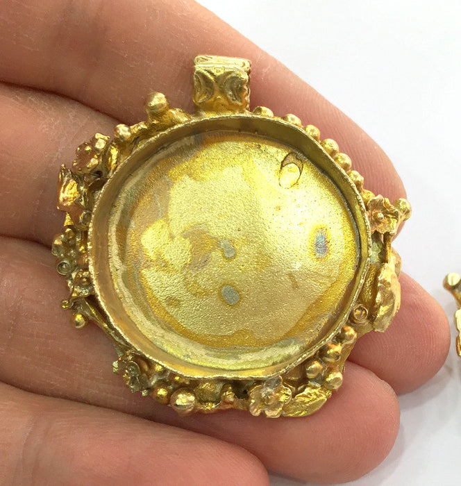 Raw Brass  Bezel Settings,Cabochon Base,Mountings G3243