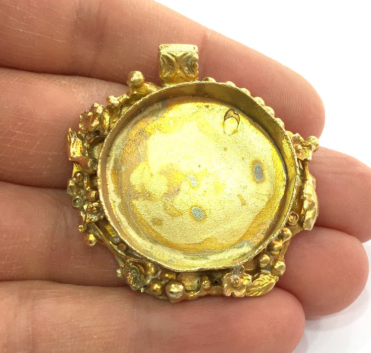 Raw Brass  Bezel Settings,Cabochon Base,Mountings G3243