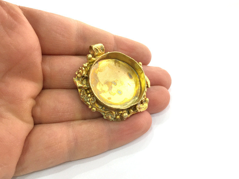 Raw Brass  Bezel Settings,Cabochon Base,Mountings G3243