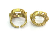 Raw Brass Adjustable Ring Blank (16mm Blank) , Bezel Settings,Cabochon Base,Mountings G3245