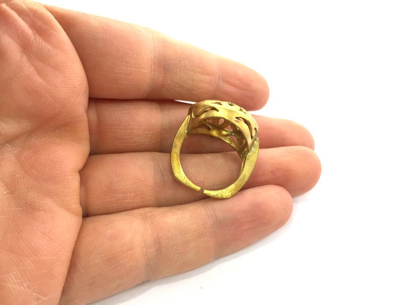 Raw Brass Adjustable Ring (18mm Blank)  , Bezel Settings,Cabochon Base,Mountings G3248