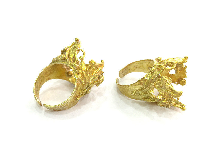 Raw Brass Adjustable Ring (18mm Blank), Bezel Settings,Cabochon Base,Mountings G3251