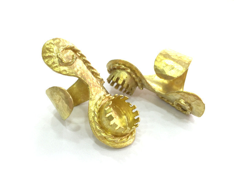 Raw Brass Adjustable Ring  (12mm Blank) , Bezel Settings,Cabochon Base,Mountings G3252