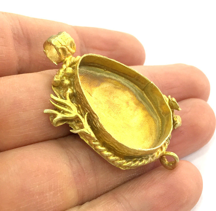 Raw Brass  Bezel Settings,Cabochon Base,Mountings G3257