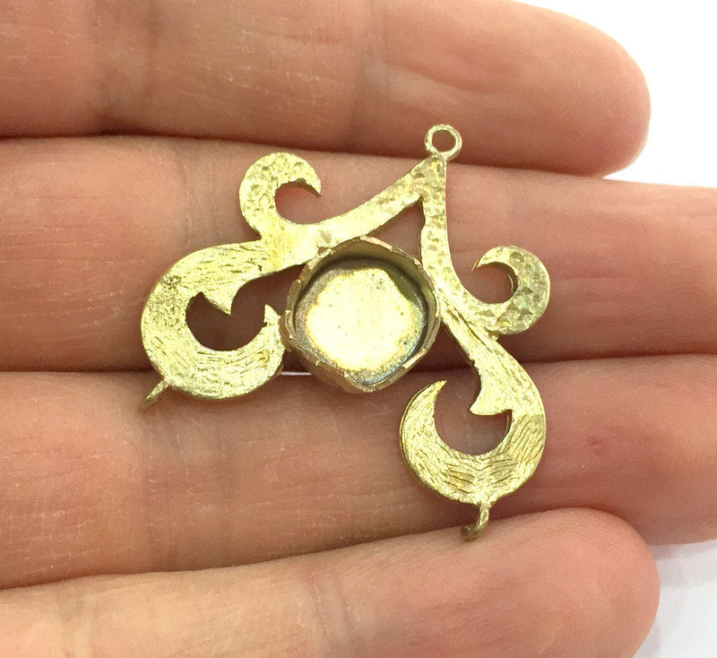 Raw Brass  Bezel Settings,Cabochon Base,Mountings G3258
