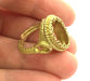 Raw Brass Ring Blank Ring Settings Ring Bezel Ring Base Cabochon Mountings Adjustable   (18x13 mm Drop Blank)  G3241