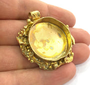 Raw Brass  Bezel Settings,Cabochon Base,Mountings G3243