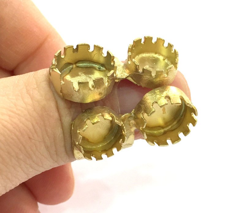 Raw Brass Thumb Ring Blank, Bezel Settings,Cabochon Base,Mountings G3264