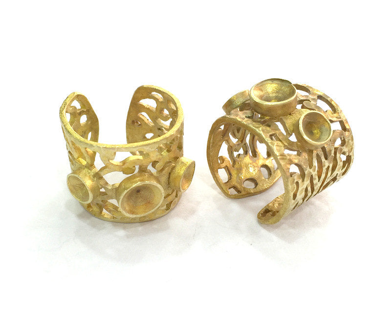 Raw Brass Ring Blank Base Setting Adjustable  (4mm and 5mm Blank) G3268