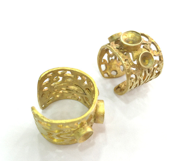 Raw Brass Ring Blank Base Setting Adjustable  (4mm and 5mm Blank) G3268