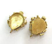 Raw Brass  Bezel Settings,Cabochon Base,Mountings G3271