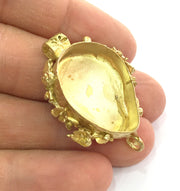 Raw Brass  Bezel Settings,Cabochon Base,Mountings G3271