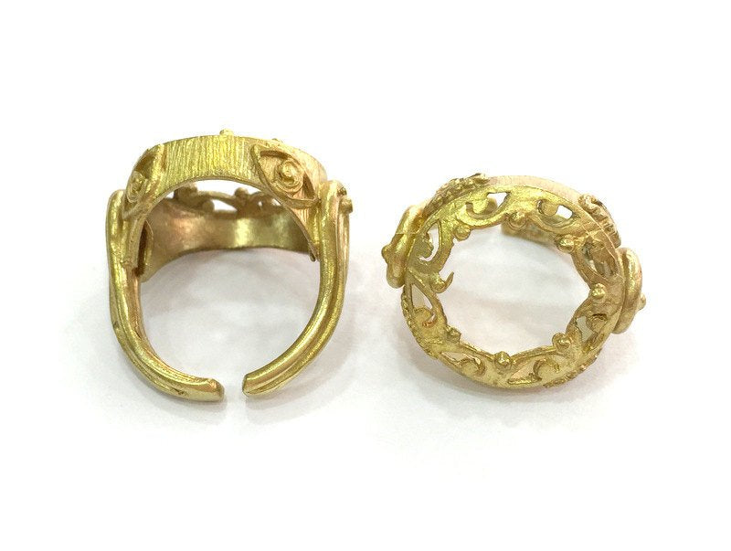 Raw Brass Adjustable Ring Blank (16mm Blank) , Bezel Settings,Cabochon Base,Mountings G3245