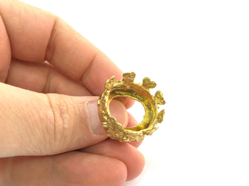 Raw Brass Adjustable Ring  (20mm Blank) , Bezel Settings,Cabochon Base,Mountings G3246