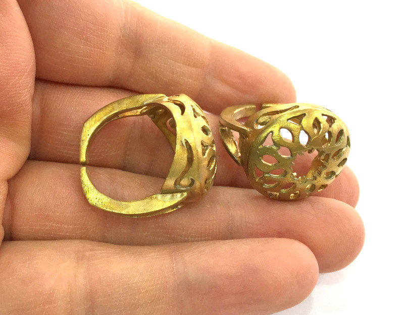 Raw Brass Adjustable Ring (18mm Blank)  , Bezel Settings,Cabochon Base,Mountings G3248