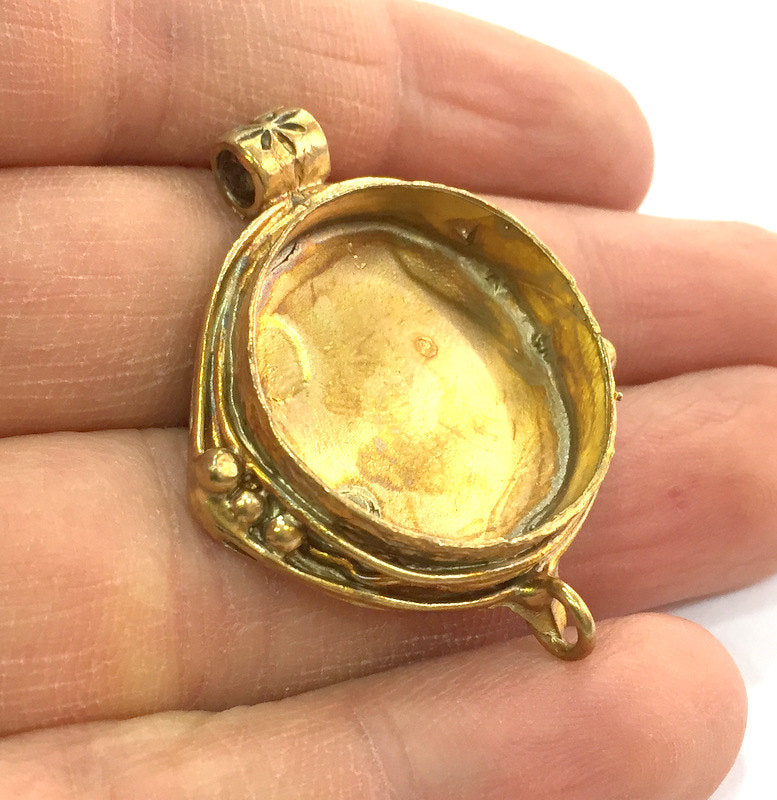 Raw Brass  Bezel Settings,Cabochon Base,Mountings G3250