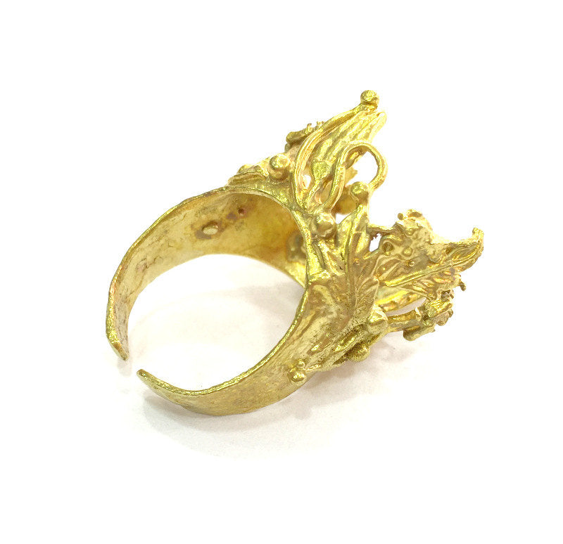 Raw Brass Adjustable Ring (18mm Blank), Bezel Settings,Cabochon Base,Mountings G3251
