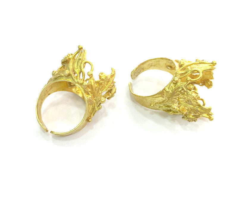 Raw Brass Adjustable Ring (18mm Blank), Bezel Settings,Cabochon Base,Mountings G3251