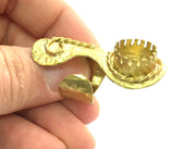 Raw Brass Adjustable Ring  (12mm Blank) , Bezel Settings,Cabochon Base,Mountings G3252