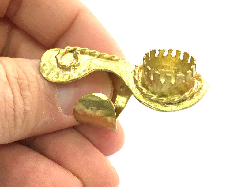 Raw Brass Adjustable Ring  (12mm Blank) , Bezel Settings,Cabochon Base,Mountings G3252