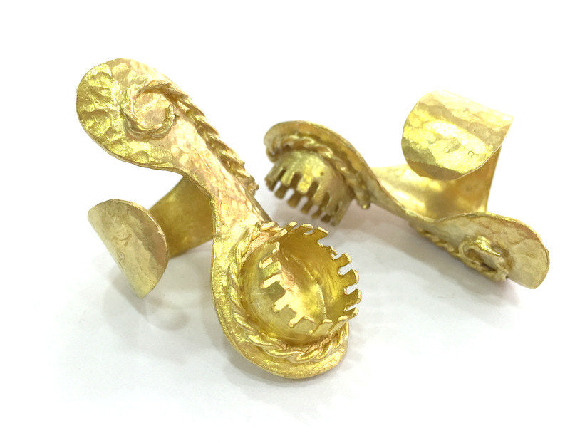 Raw Brass Adjustable Ring  (12mm Blank) , Bezel Settings,Cabochon Base,Mountings G3252