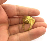 Raw Brass Adjustable Ring  (20x14 mm Blank) , Bezel Settings,Cabochon Base,Mountings G3260