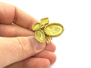 Raw Brass Adjustable Ring Blank , Bezel Settings,Cabochon Base,Mountings G3262