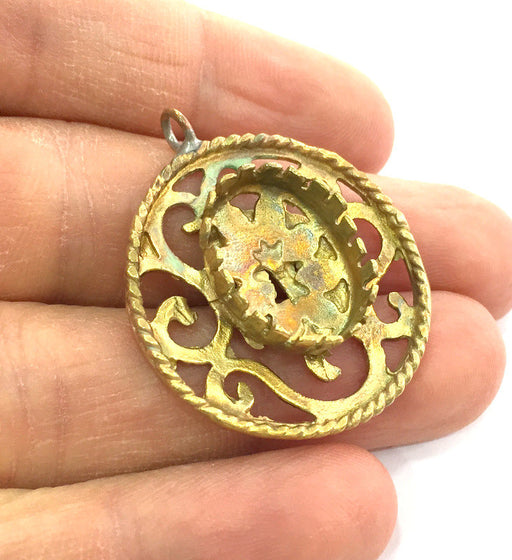 Pendant Blank Raw Brass  Bezel Settings,Cabochon Base,Mountings G3266