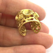 Raw Brass Ring Blank Base Setting Adjustable  (4mm and 5mm Blank) G3268