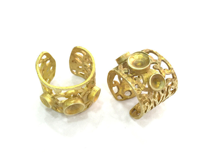 Raw Brass Ring Blank Base Setting Adjustable  (4mm and 5mm Blank) G3268