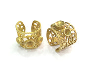 Raw Brass Ring Blank Base Setting Adjustable  (4mm and 5mm Blank) G3268