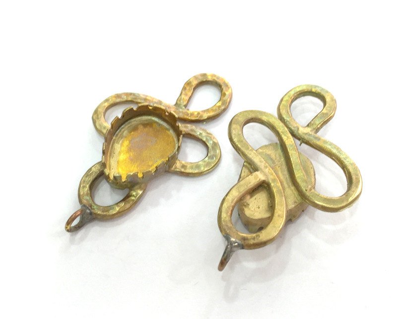 Raw Brass  Bezel Settings,Cabochon Base,Mountings G3269