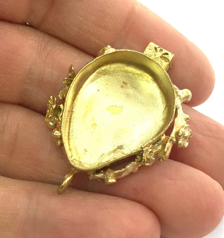 Raw Brass  Bezel Settings,Cabochon Base,Mountings G3271