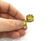 Raw Brass Adjustable Ring Blank (14mm Blank)  G3273