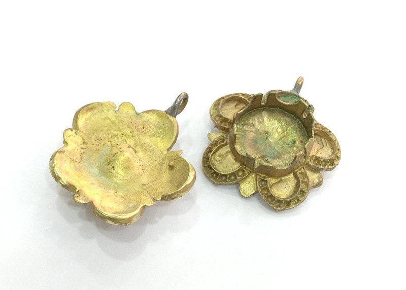 Raw Brass Pendant Blank Setting Mountings , Bezel Settings,Cabochon Base  G3275