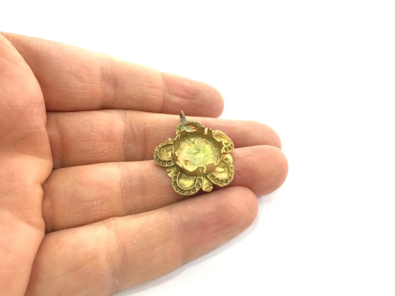 Raw Brass Pendant Blank Setting Mountings , Bezel Settings,Cabochon Base  G3275