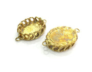 Raw Brass Mountings , Bezel Settings,Cabochon Base  G3277