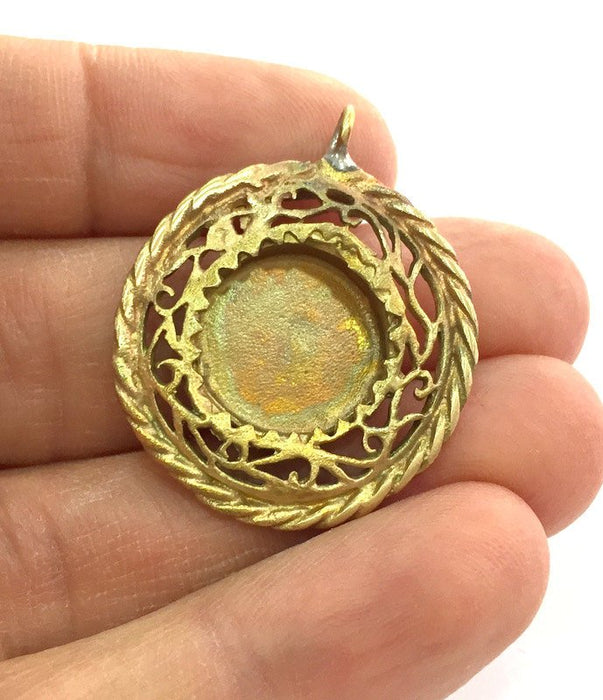 Raw Brass Mountings , Bezel Settings,Cabochon Base  G3280